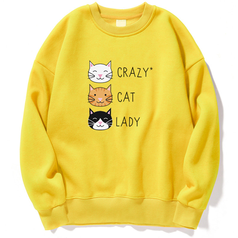 Cute Cat Print Women Sweatshirt