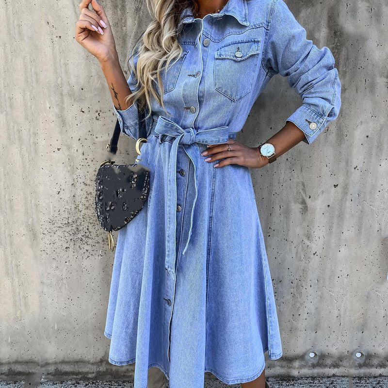 Gentle Spring: High-Waist Pattern Laced Dress