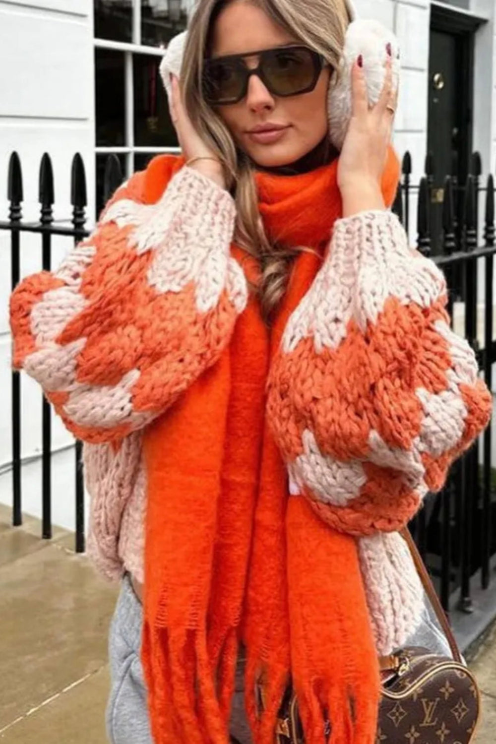 2025 Fall Casual Outfit Ideas Chunky Knit Cardigan With Colorful Y2K Streetwear Style