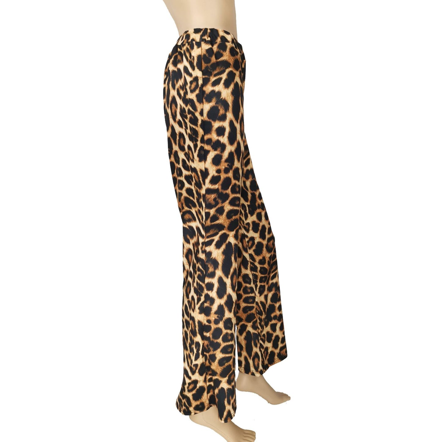 Elastic Elegance Leopard Pants