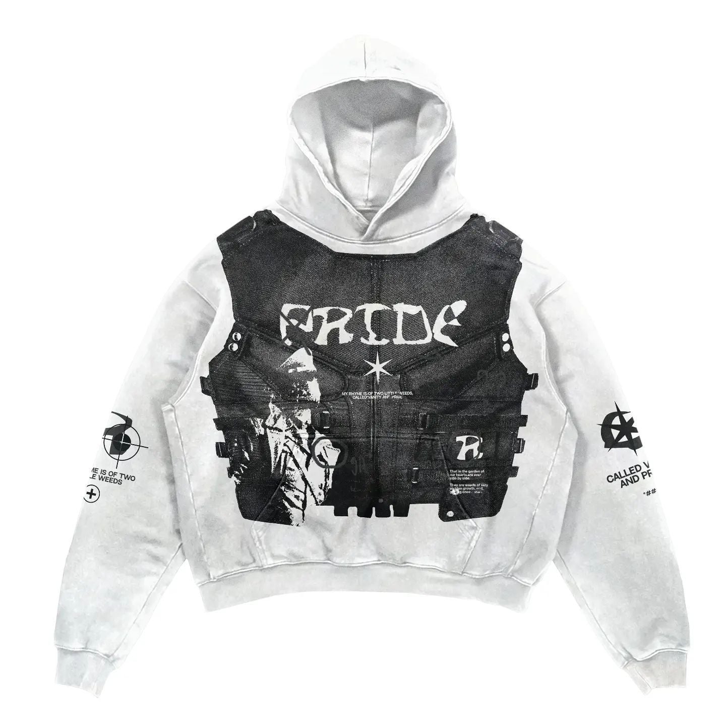 Y2K Harajuku Vintage Star Patchwork Hoodie Women Oversized Gothic Grunge Streetwear Sweatshirt Retro Aesthetic Loose Casual Distressed Urban Fashion Unisex Alternative Clothes