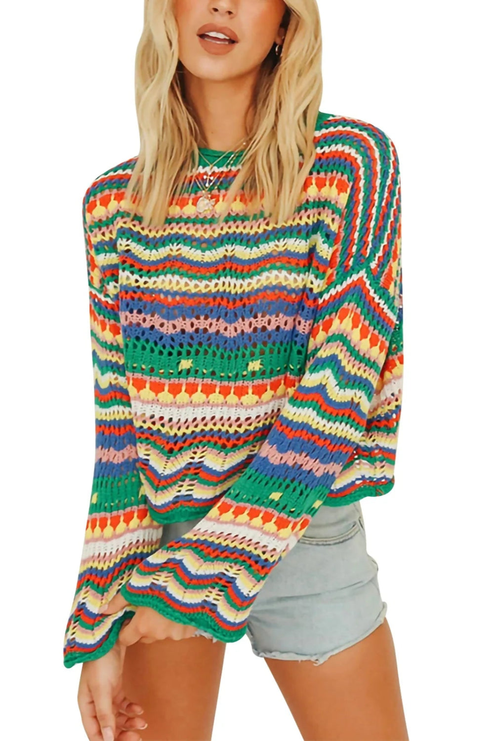 Casual Striped Knit Sweater For Women With 90s Style For 2025 Fall Outfits