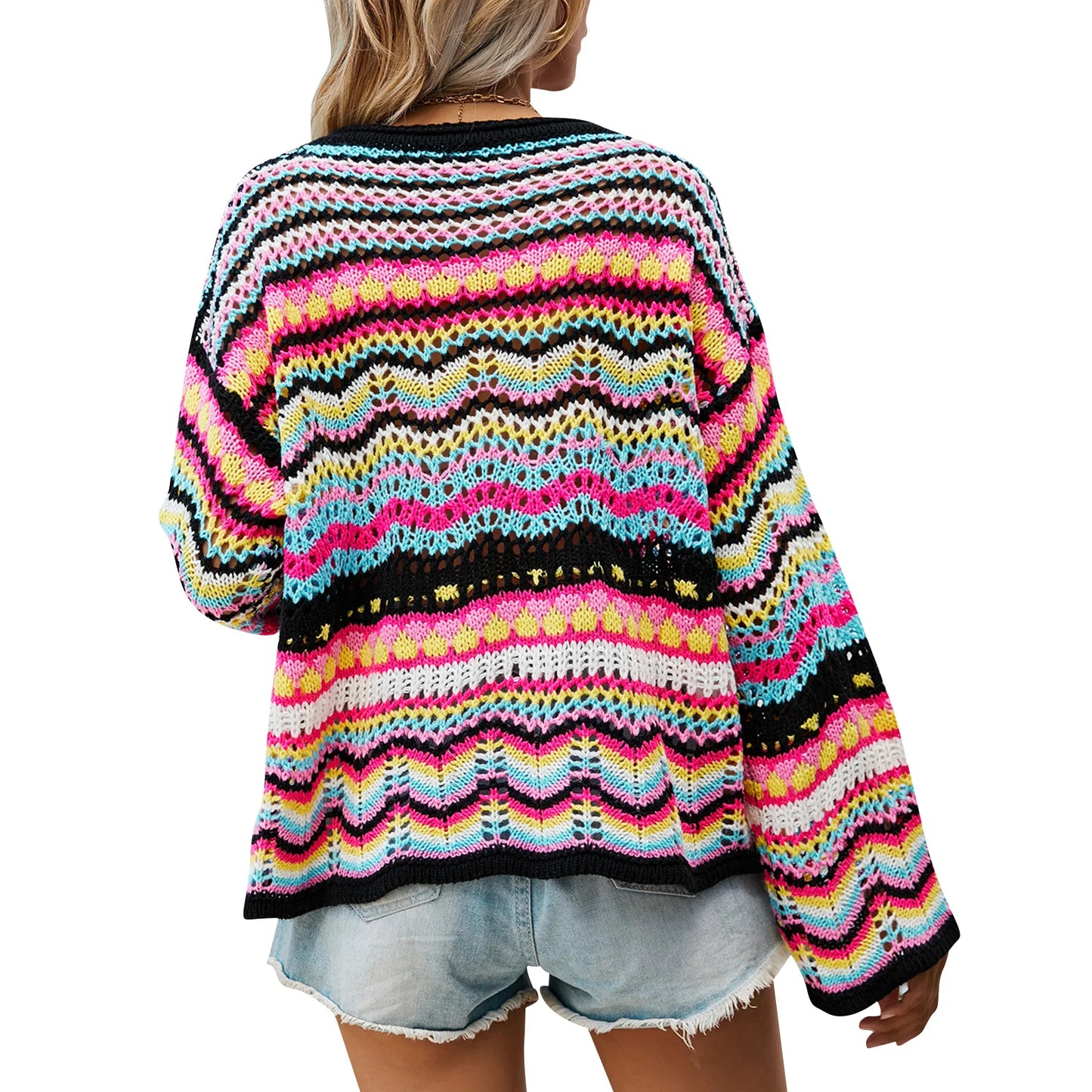 Casual Striped Knit Sweater For Women With 90s Style For 2025 Fall Outfits