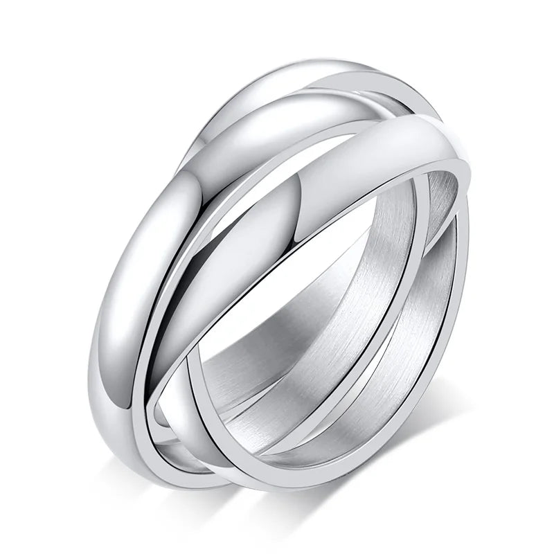 Summer Outfit Jewelry Stainless Steel Ring Set With Multi Color Shine