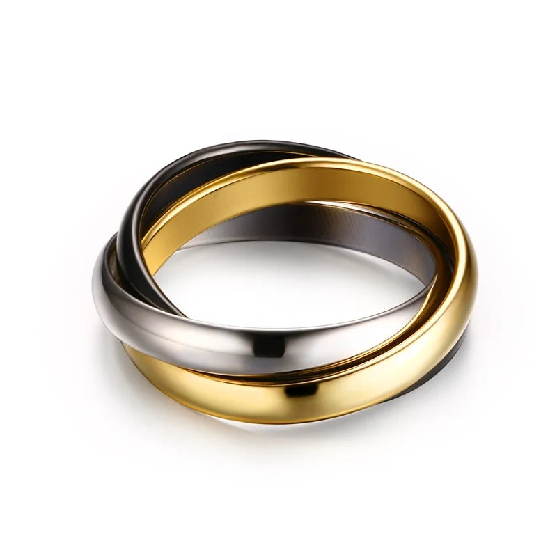 Summer Outfit Jewelry Stainless Steel Ring Set With Multi Color Shine