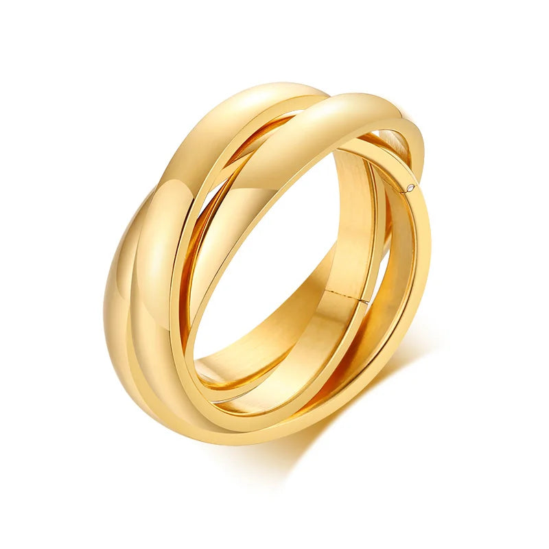 Summer Outfit Jewelry Stainless Steel Ring Set With Multi Color Shine