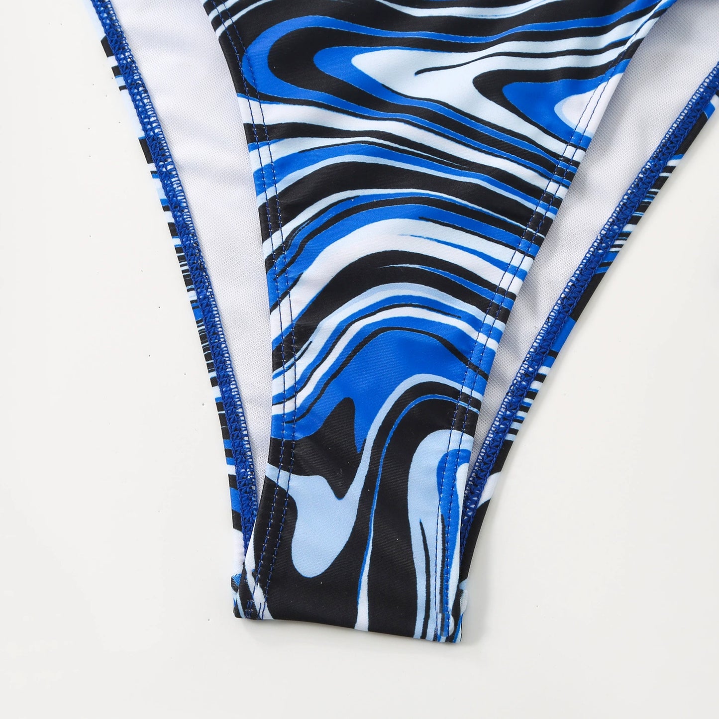 Mesh Three Piece Bikini Set With V Neck Triangle Top For Sexy Swimsuit Vibes