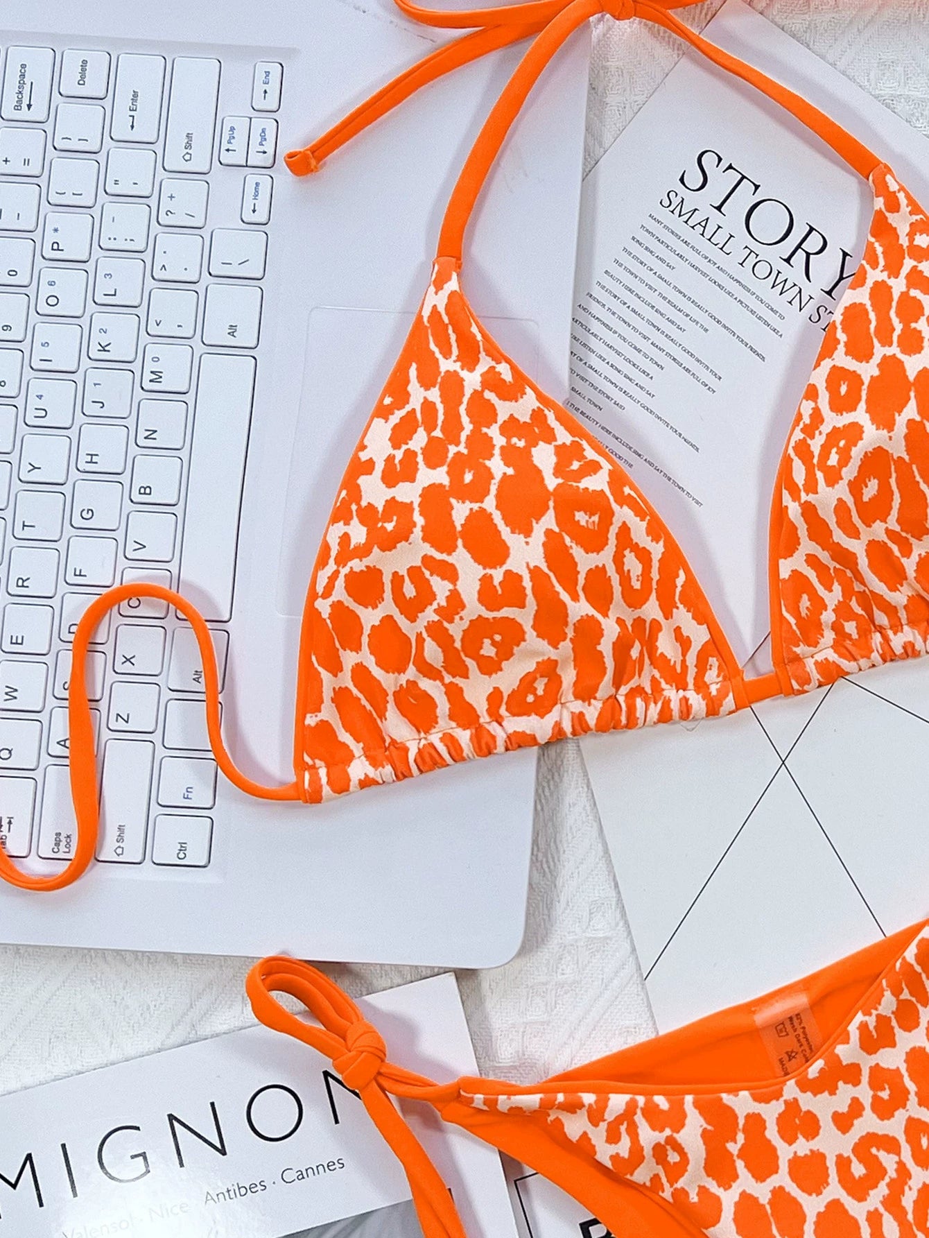 Leopard Print Bikini Set With Shoelace Details And Sexy Swimsuit Aesthetic