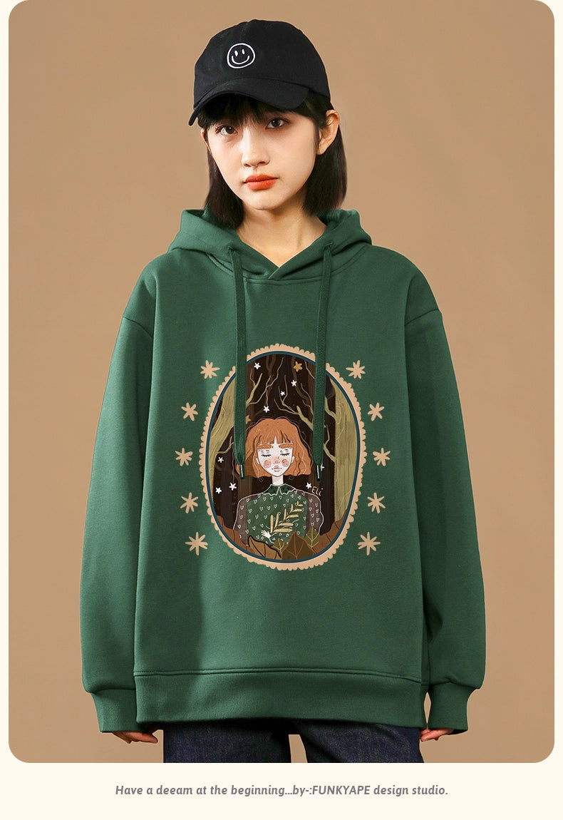 Vintage Green Fleece Pullover For Cozy 2025 Fall Outfits Aesthetic