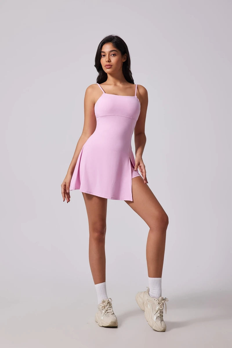 Sporty Tennis Skirt Dress With Built-In Bra For Summer Outfits Casual And Active Style