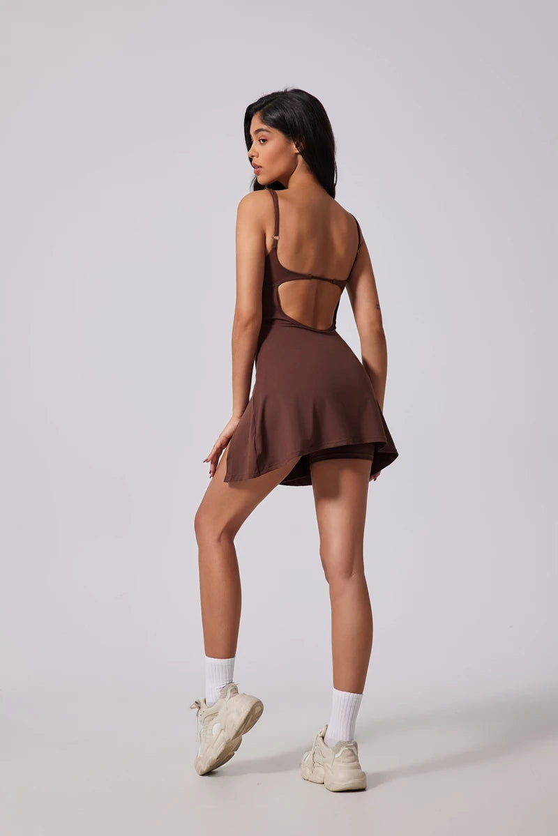 Sporty Tennis Skirt Dress With Built-In Bra For Summer Outfits Casual And Active Style