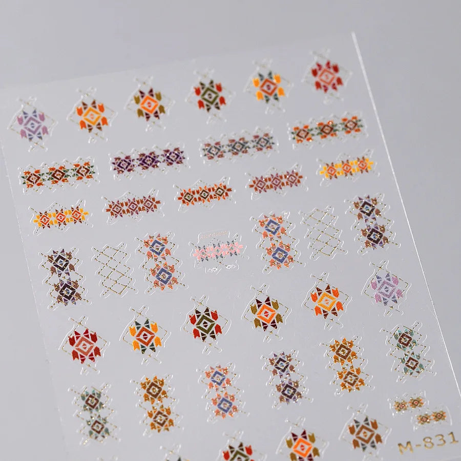 White Wave Line Nail Decals For Autumn Nails Looks And Manicure Design Ideas
