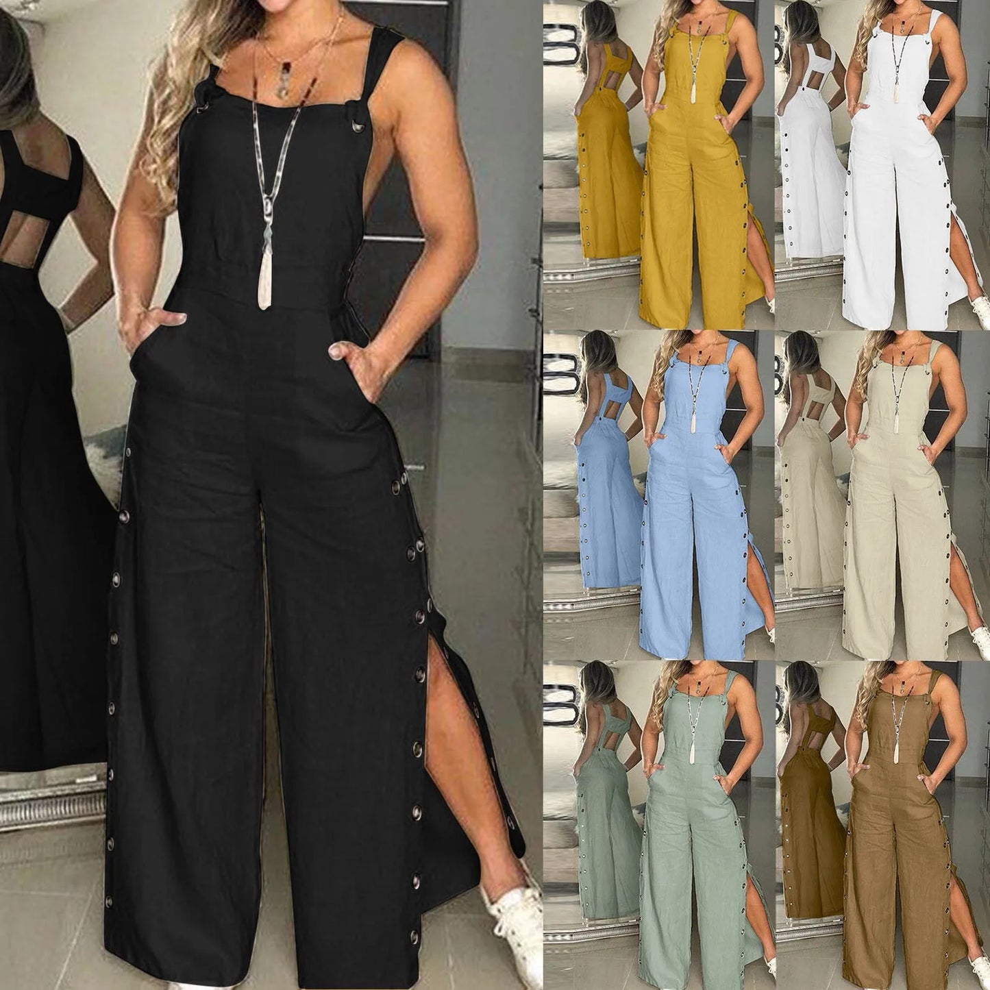 Loose Fit Linen Overalls With Long Pants For Summer Outfit Inspiration And Breezy Vibes