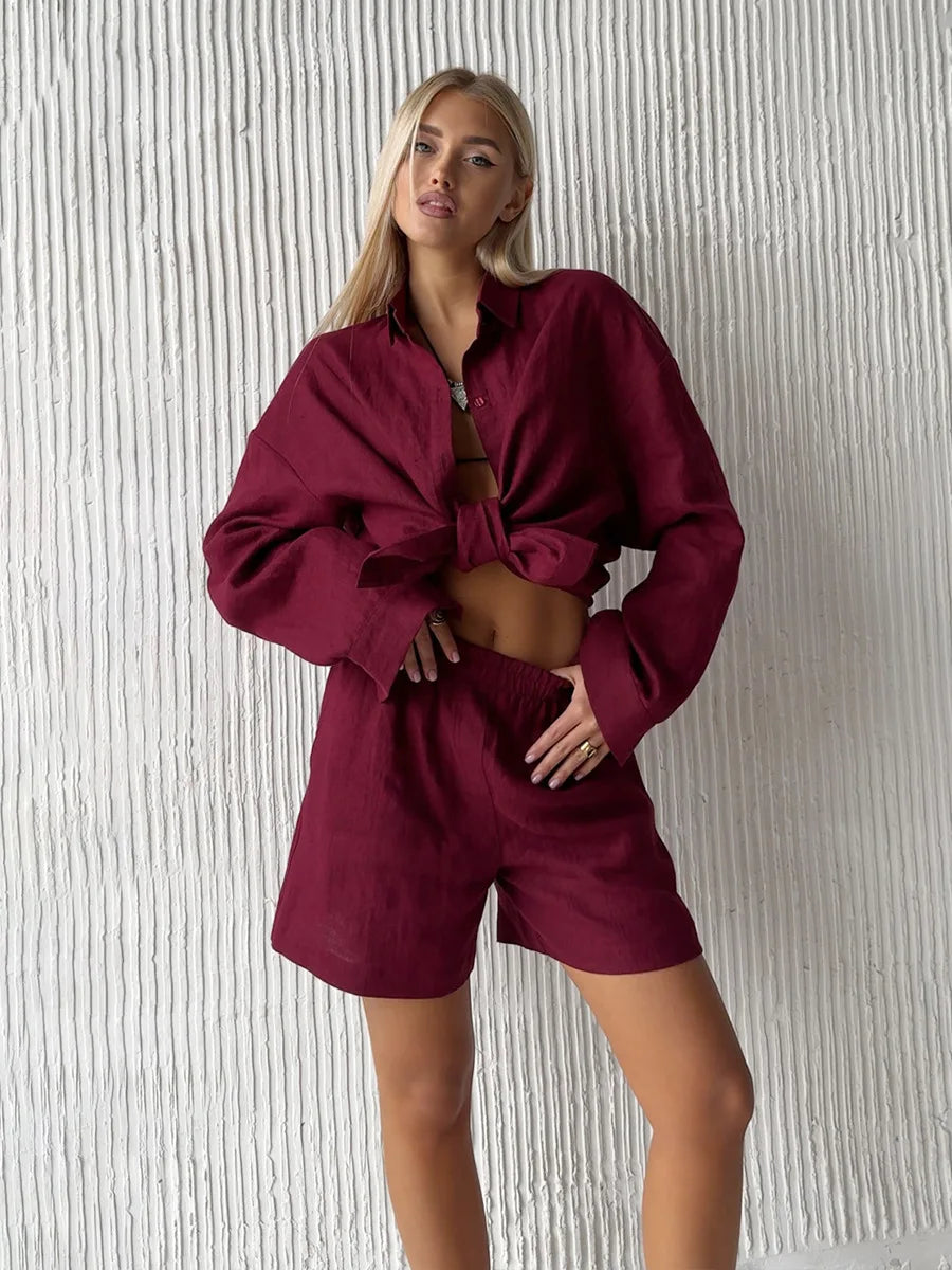 Natural Fabric Two-Piece Loungewear For Everyday Chic Summer Days