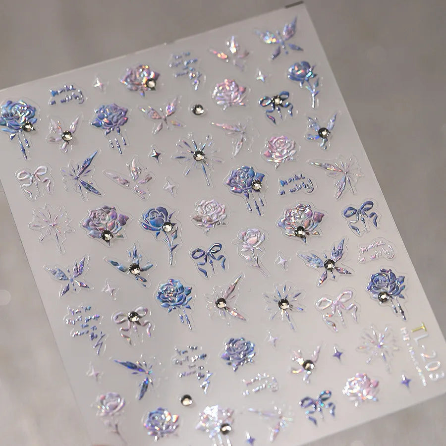 3D Gold Flower Nail Stickers For Fall Nails Inspiration And Luxury Nail Styling