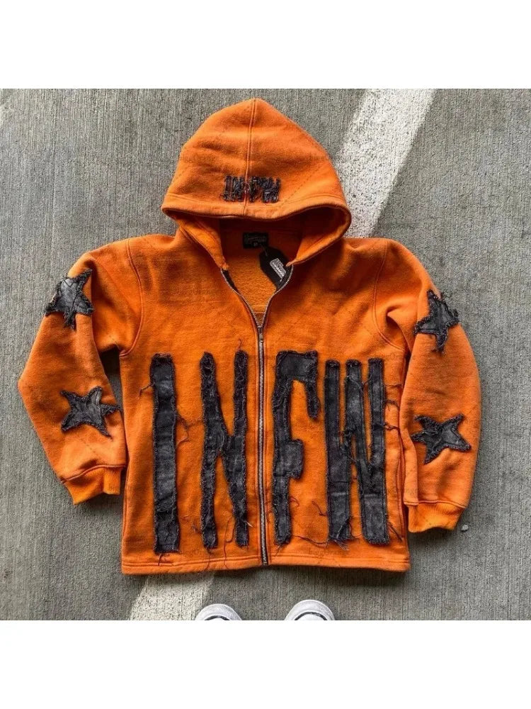Y2K Retro Street Hoodie Women Fall Outfit 2025