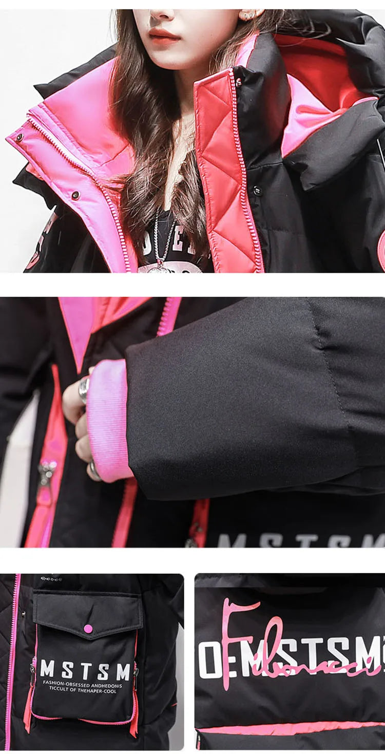 Streetwear Chic Long Hooded Parkas for Women