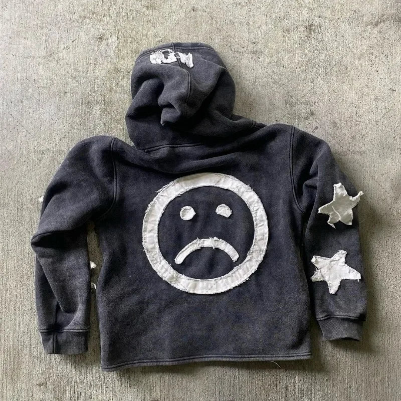 Y2K Retro Street Hoodie Women Fall Outfit 2025