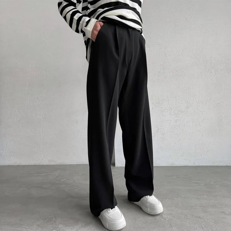Fall 2025 Elegantcore High Waisted Black Straight Trousers