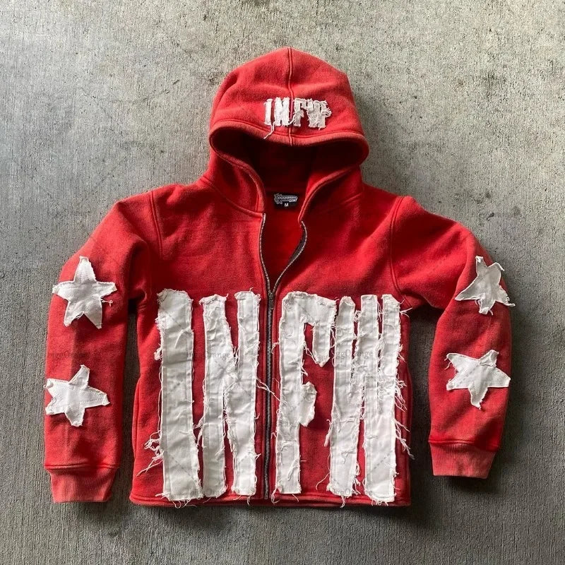 Y2K Retro Street Hoodie Women Fall Outfit 2025