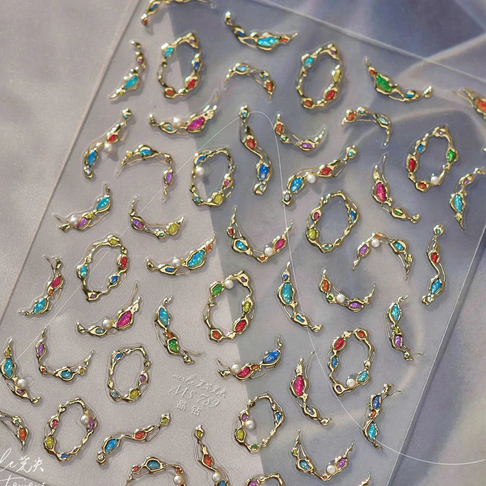 3D Gold Flower Nail Stickers For Fall Nails Inspiration And Luxury Nail Styling