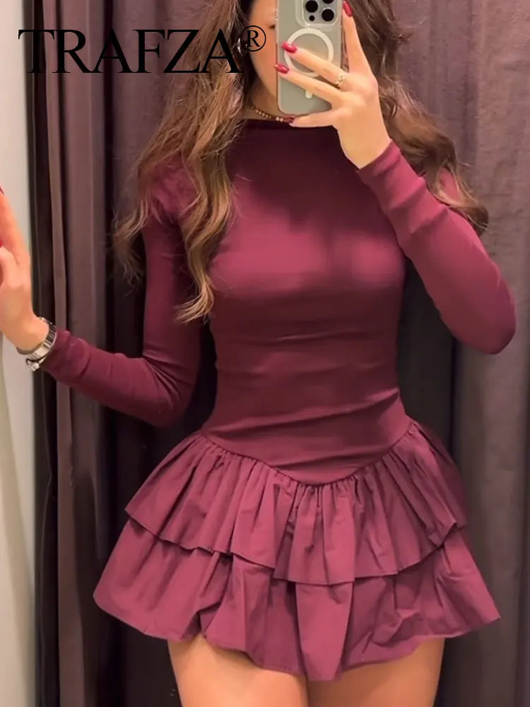 Mini Dress With Boat Neck And Elegant Fit For Spring Fashion Outfits