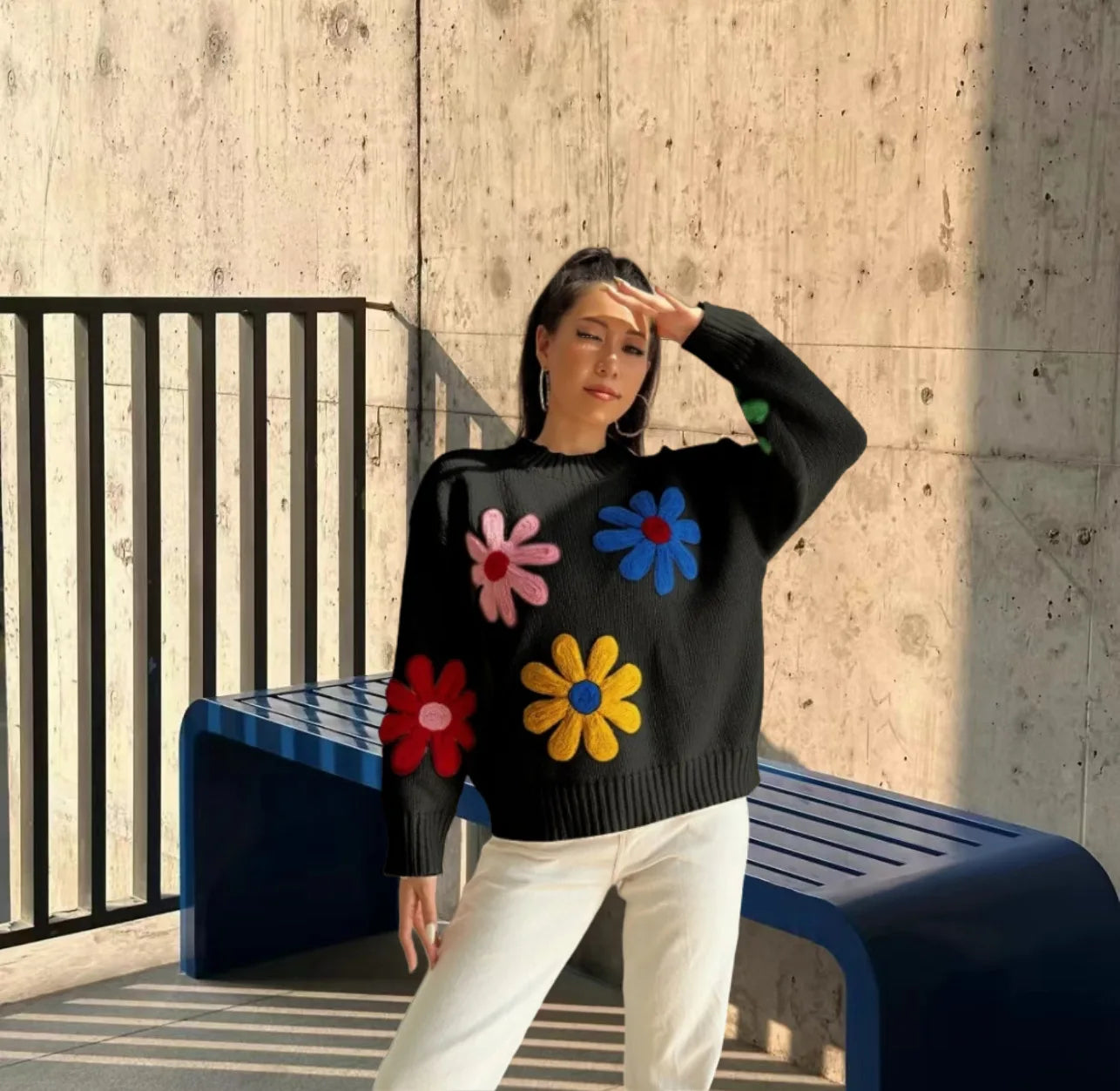Floral Elegance Knit Sweater
