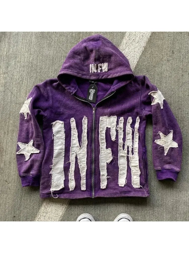 Y2K Retro Street Hoodie Women Fall Outfit 2025