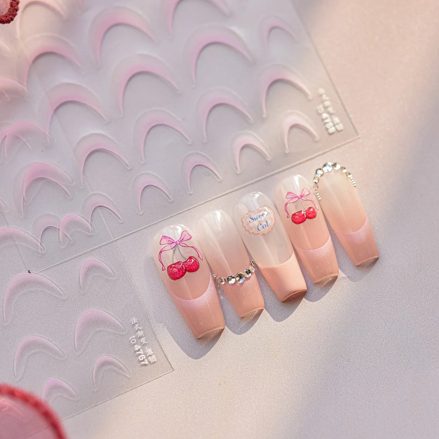 White Wave Line Nail Decals For Autumn Nails Looks And Manicure Design Ideas