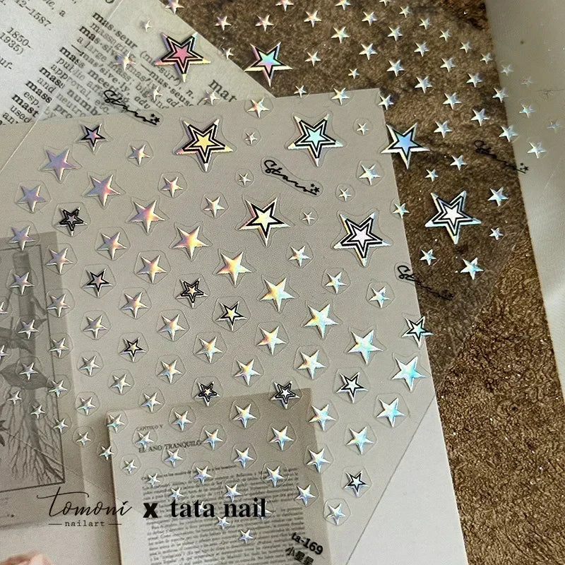 Luxury Korean Nail Decals With Silver And Gold Accents For Autumn Nails Fashion
