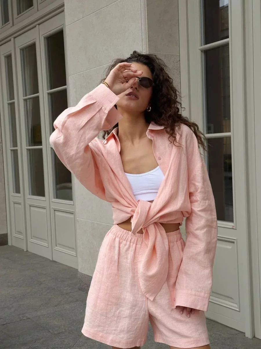 Natural Fabric Two-Piece Loungewear For Everyday Chic Summer Days