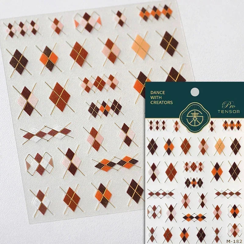 White Wave Line Nail Decals For Autumn Nails Looks And Manicure Design Ideas