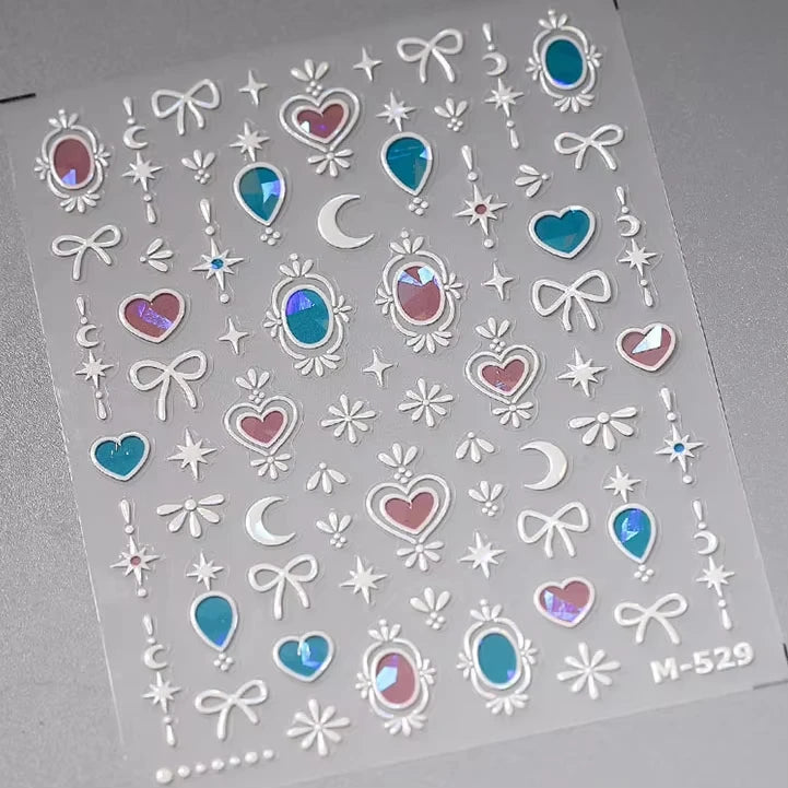 Luxury Korean Nail Decals With Silver And Gold Accents For Autumn Nails Fashion
