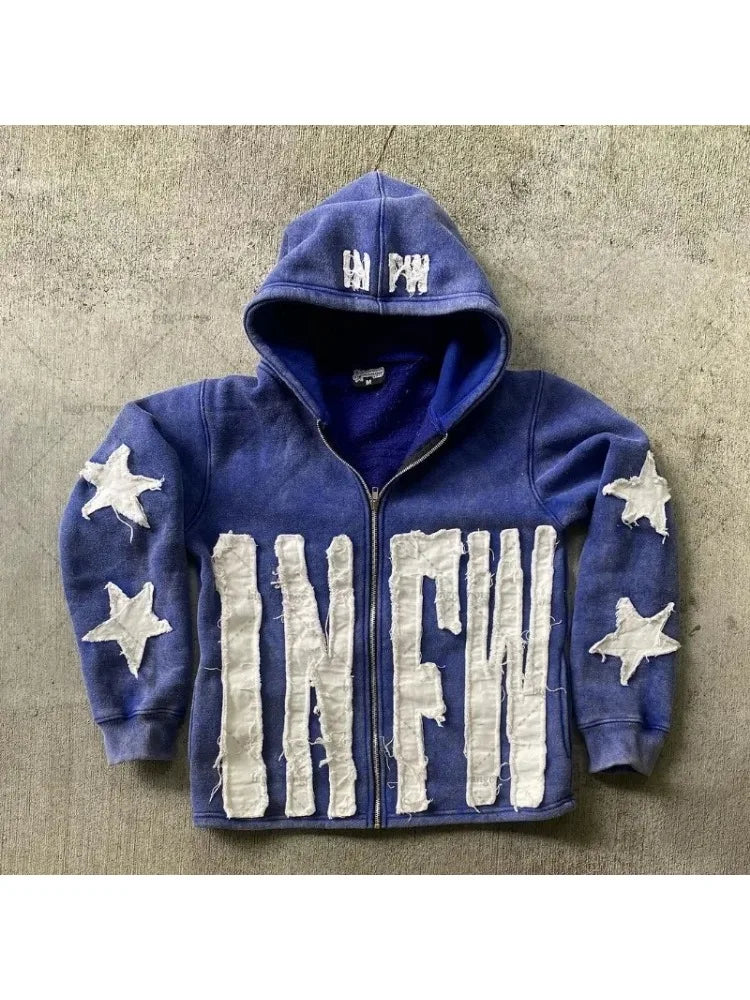 Y2K Retro Street Hoodie Women Fall Outfit 2025