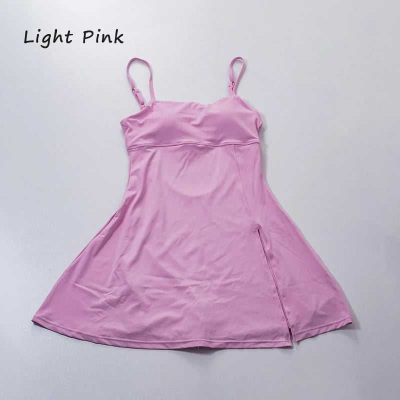 Sporty Tennis Skirt Dress With Built-In Bra For Summer Outfits Casual And Active Style