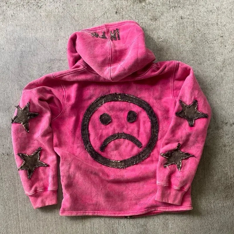 Y2K Retro Street Hoodie Women Fall Outfit 2025