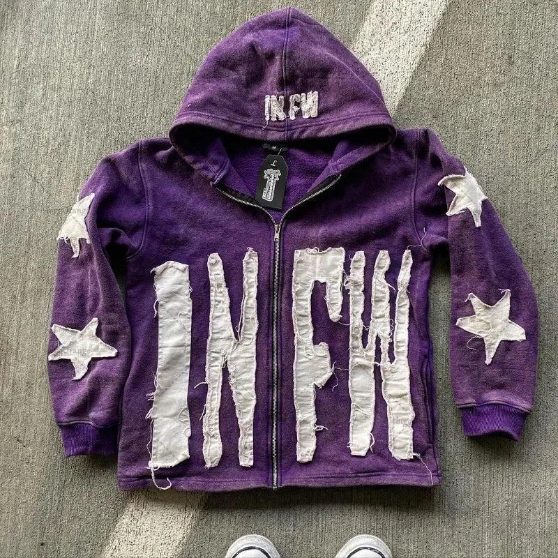 Y2K Retro Street Hoodie Women Fall Outfit 2025