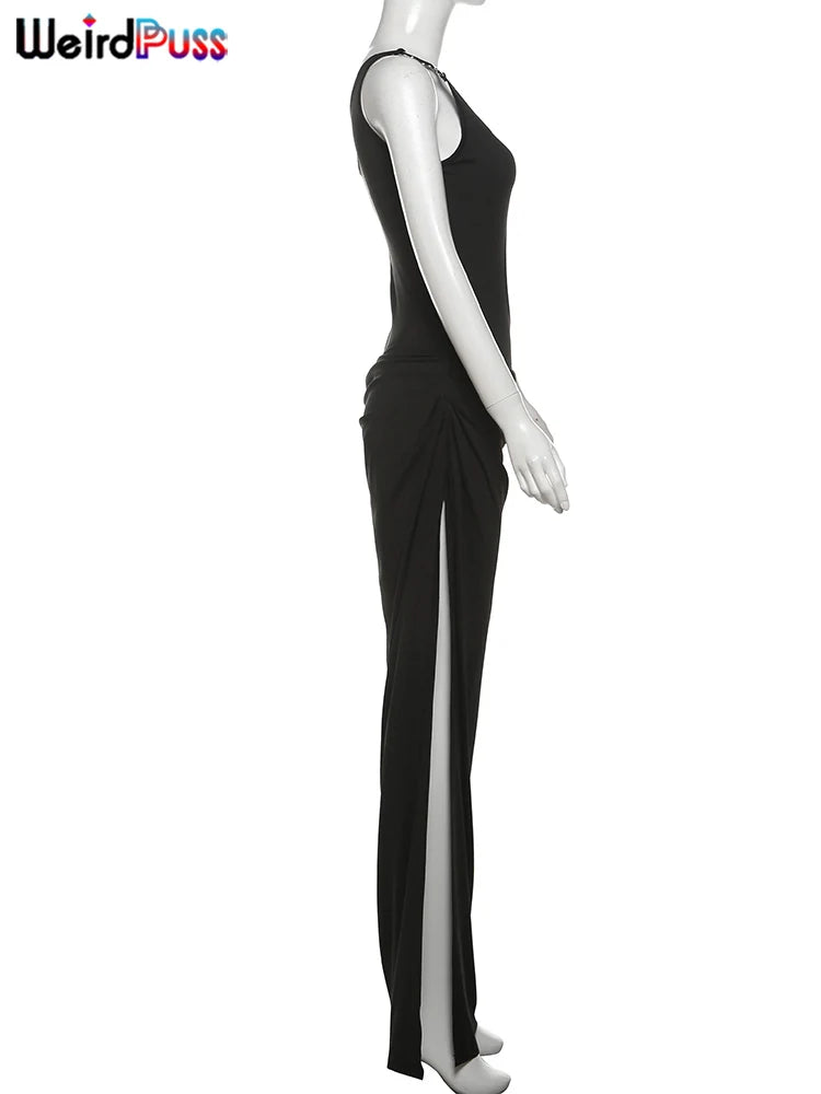Midnight Clubwear One Shoulder Bodycon Dress With Hollow Cutouts And Ruched Detail