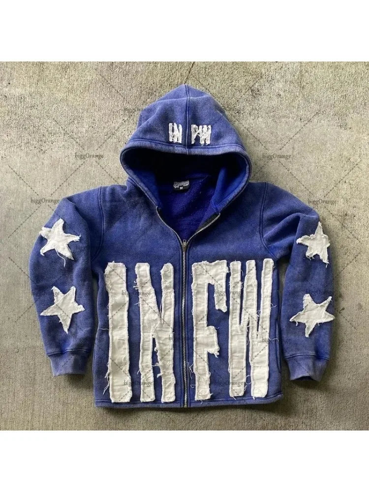 Y2K Retro Street Hoodie Women Fall Outfit 2025
