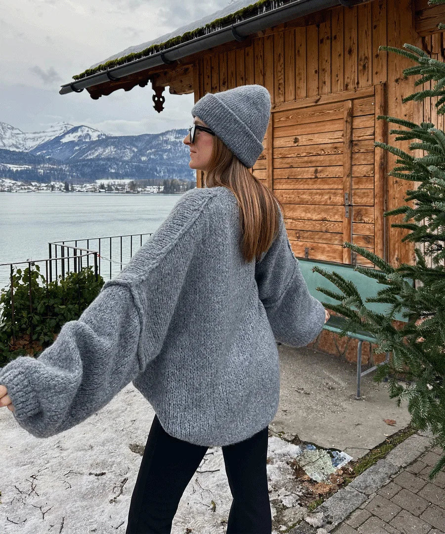 Quilted Elegance Turtleneck Sweater