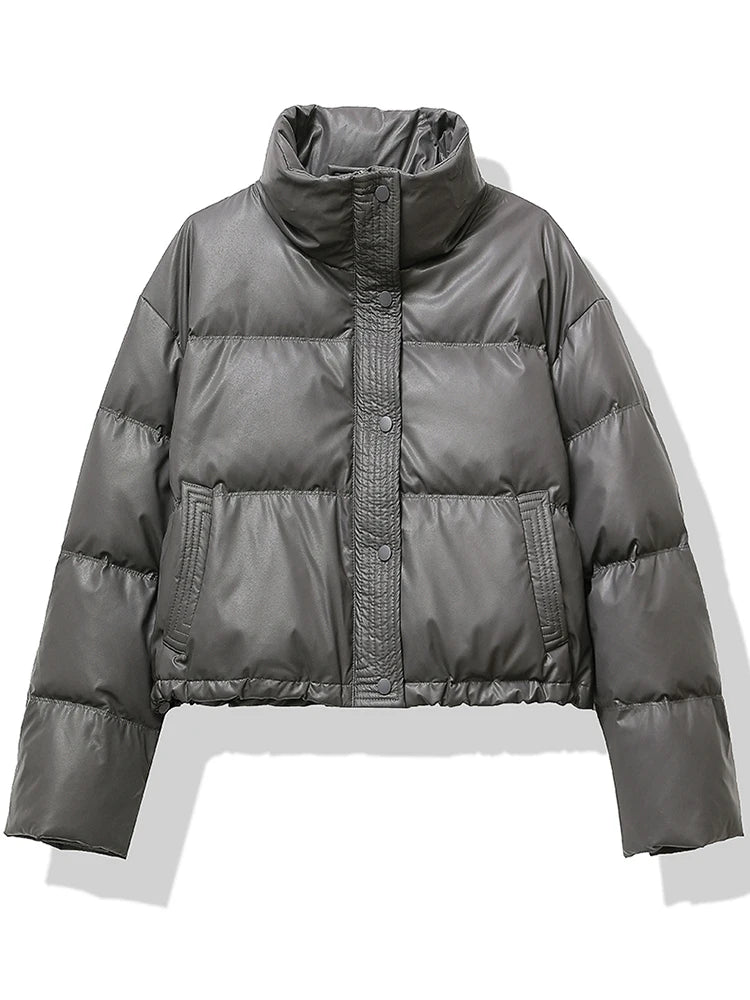 Short Winter Coat With Thick Padding And Relaxed Fit For Casual Outfits