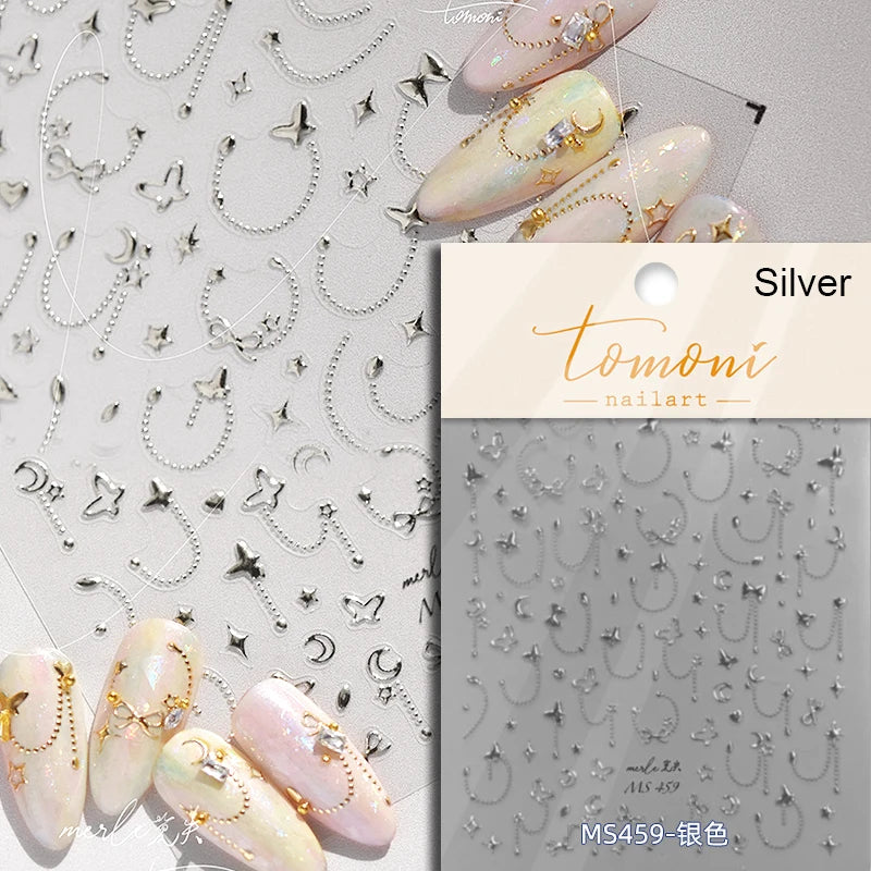White Wave Line Nail Decals For Autumn Nails Looks And Manicure Design Ideas