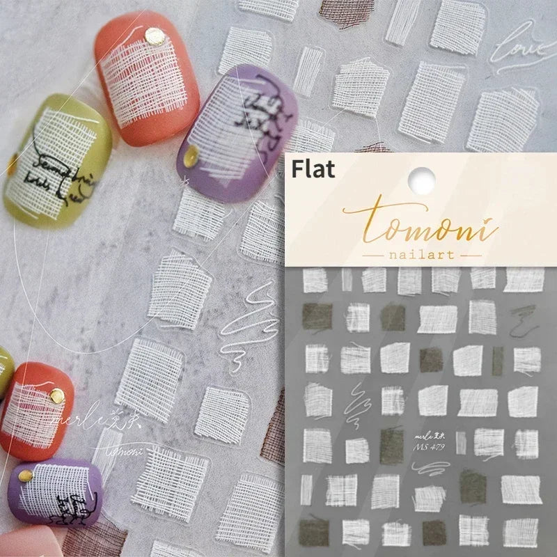 White Wave Line Nail Decals For Autumn Nails Looks And Manicure Design Ideas