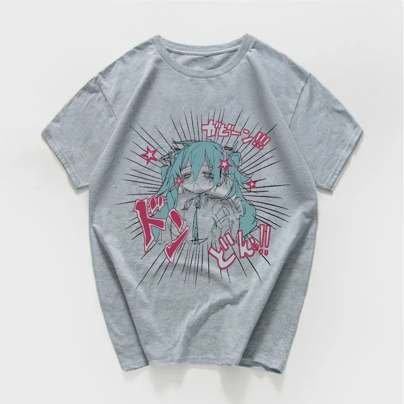 Cartoon Print Summer Y2k Gothic Harajuku T-shirt Outfits