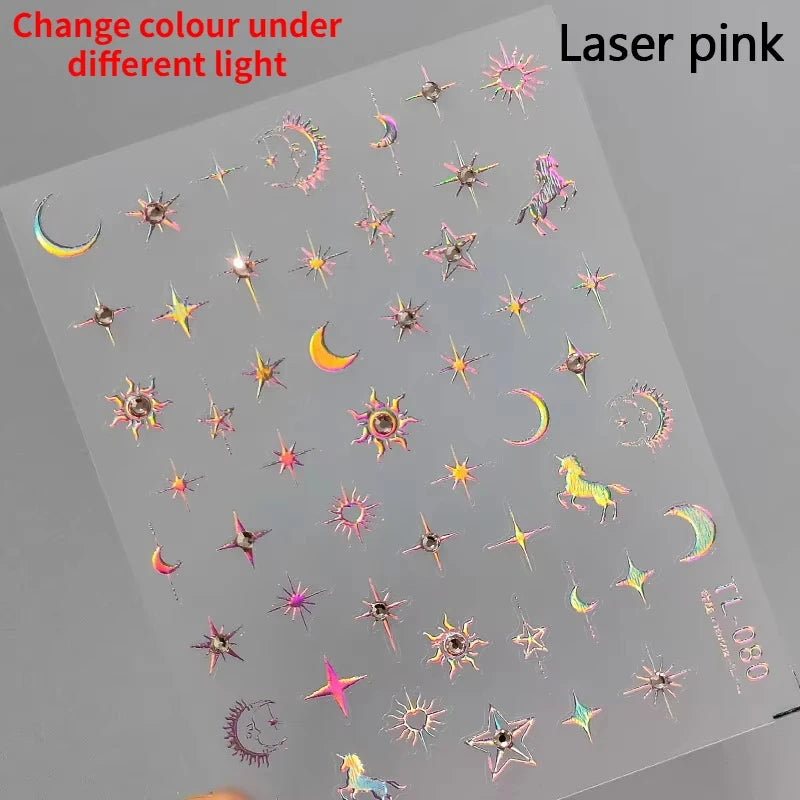 Luxury Korean Nail Decals With Silver And Gold Accents For Autumn Nails Fashion