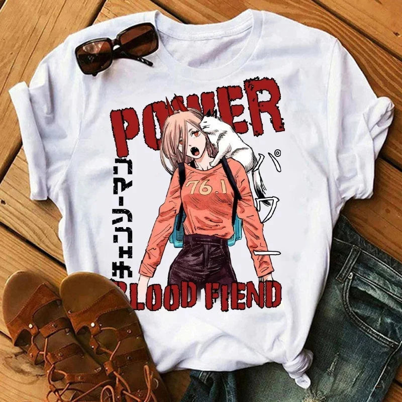 Anime Style Tee Shirt With Bold Print For Trendy Shirt Outfit Ideas