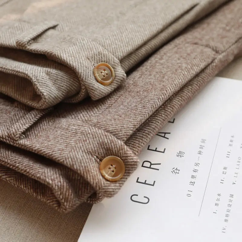 Classic Woolen Pencil Pants