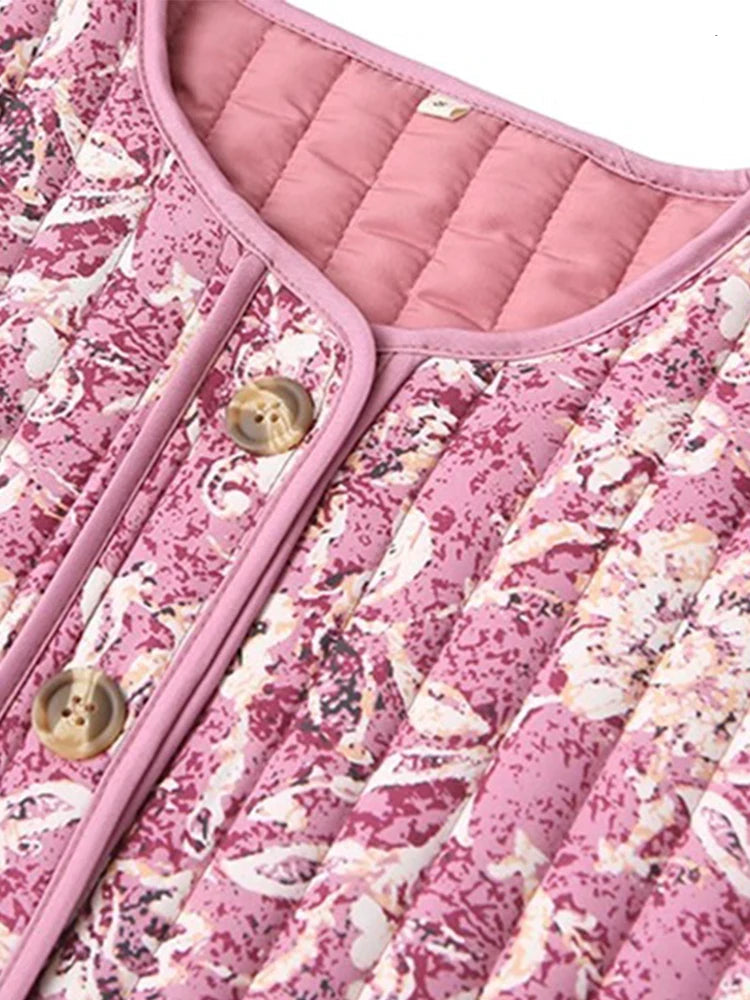 Retro-Inspired Long Sleeve Coat For Winter Outfits With Comfy Quilted Design