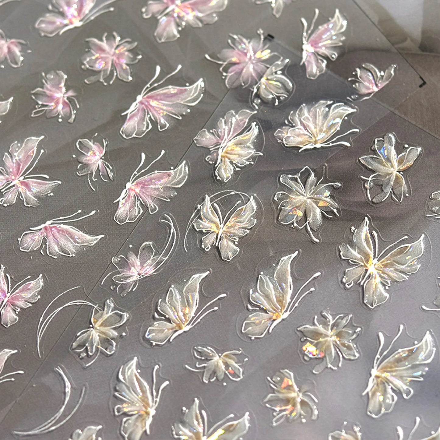Elegant Fall Nail Art Stickers With Aurora Butterflies For Seasonal Nail Inspiration