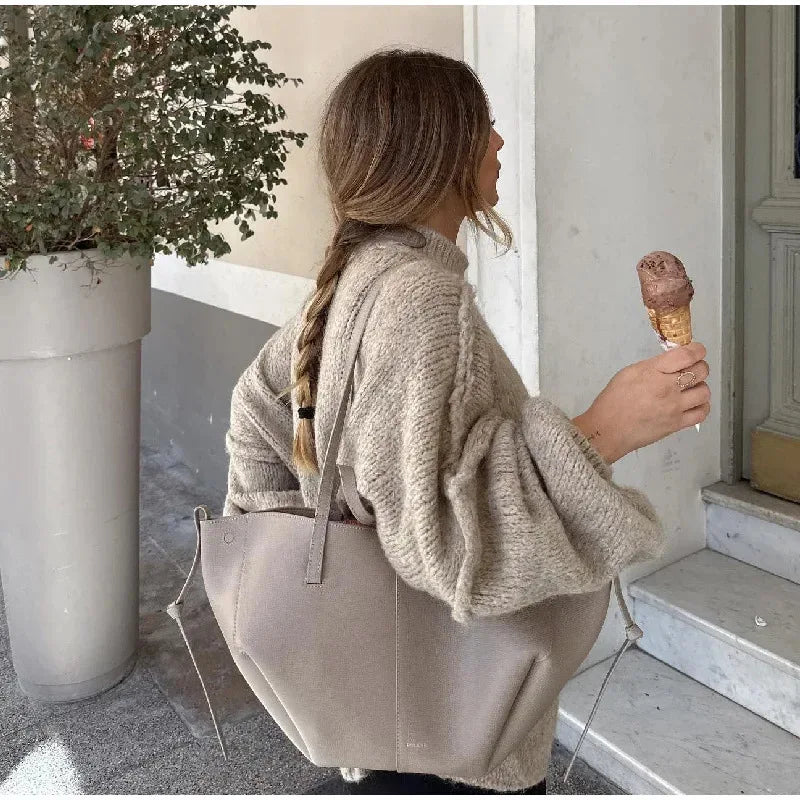 Quilted Elegance Turtleneck Sweater